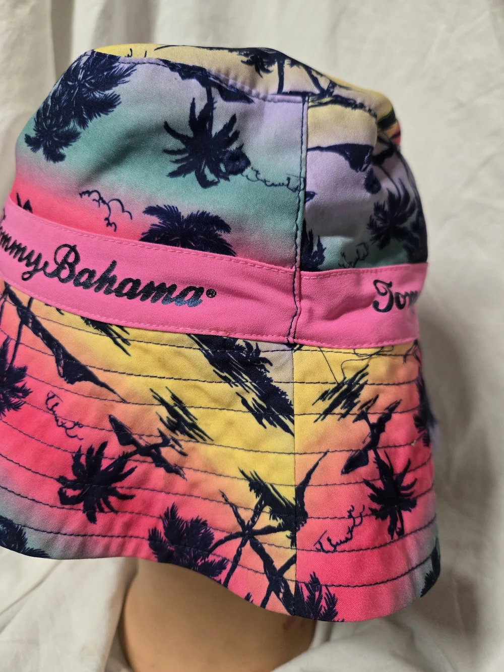 Tommy Bahama Kids Neon Tropical Bucket Hat - Pink, Teal, Yellow